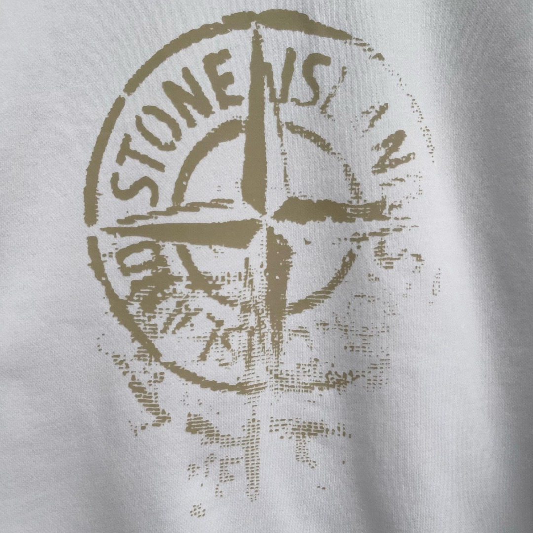 人気流行品 stone island ジップ パーカーコピー トップス ロゴプリント 純綿 通気性いい ホワイト_4