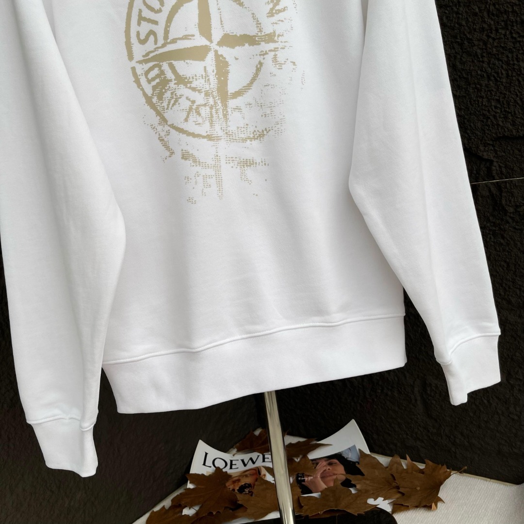 人気流行品 stone island ジップ パーカーコピー トップス ロゴプリント 純綿 通気性いい ホワイト_8