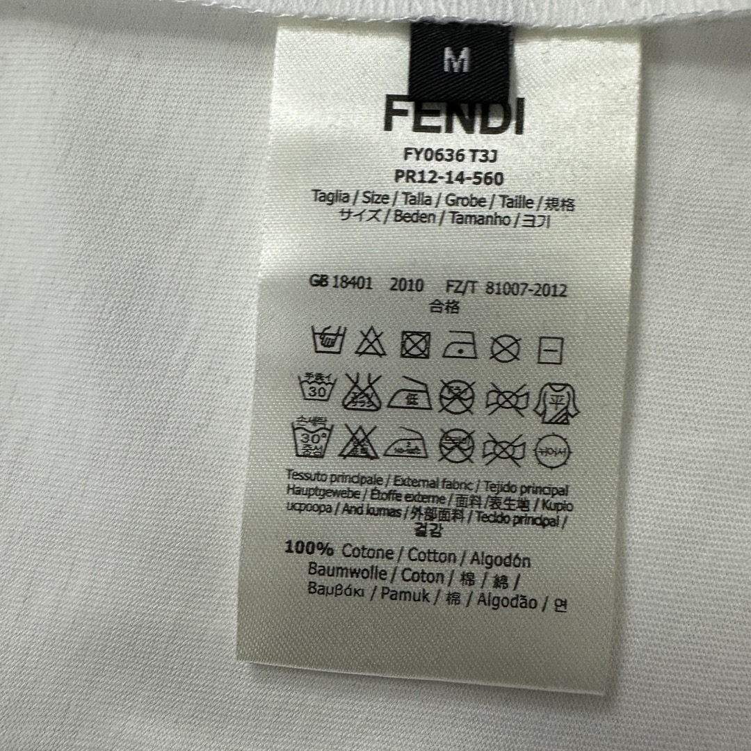 fendi レディース t シャツスーパーコピートップス 純綿 プリント 縞 短袖 ゆったり ホワイト_9