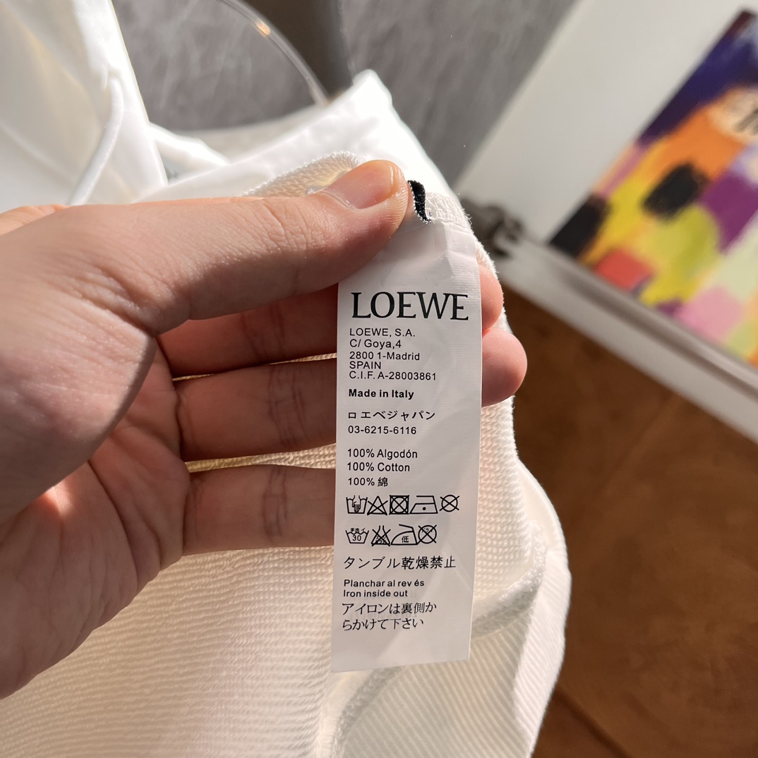 loewe パーカー偽物 触り心地が良い トップス フード付き 柔らかい 刺繍 男女兼用 ホワイト_5