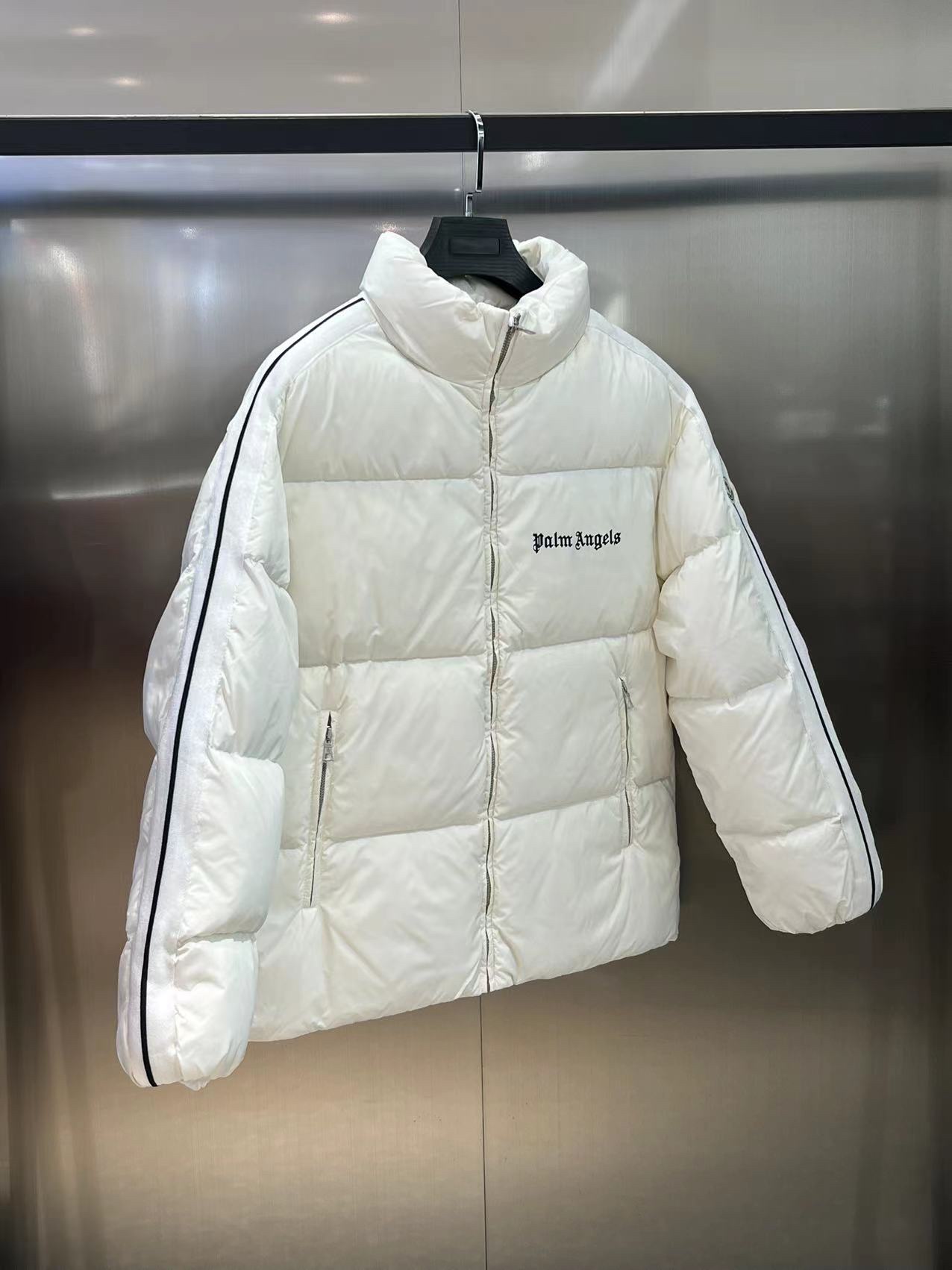 モンクレール ラメ ダウンコピー もこもこ アウターMoncler x Palm Angelsコラボ ジャケット トップス ホワイト_2