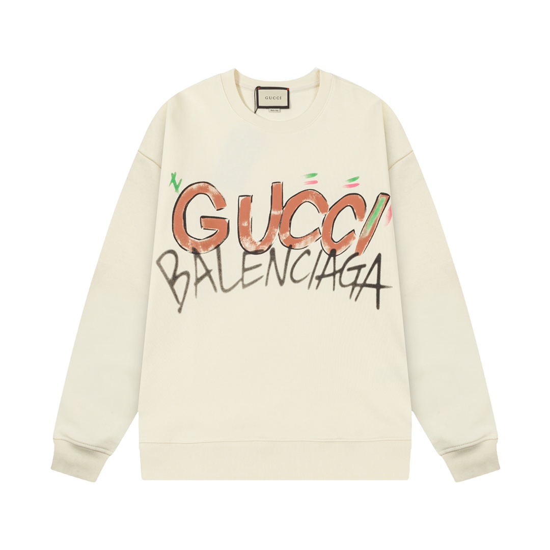 グッチパーカーメルカリスーパーコピー トップス gucci*balenciagaコラボ  純綿 シンプル ホワイト_1