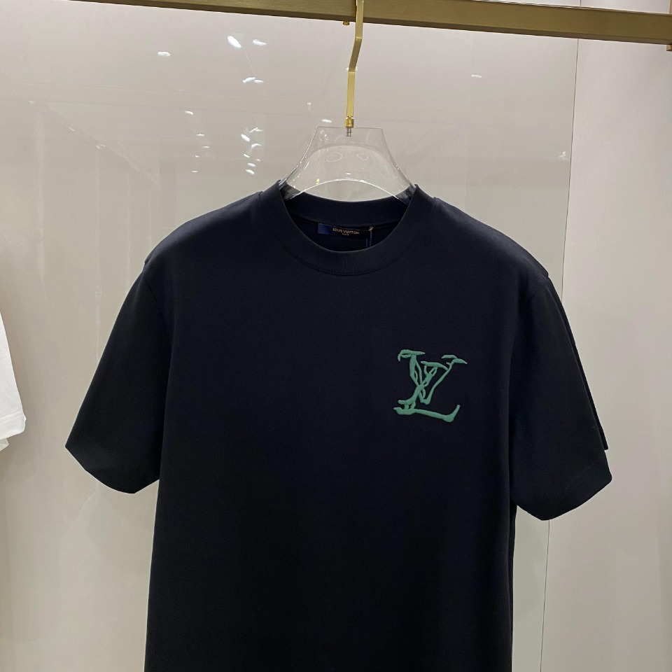 心地よい着用感 レディース ルイヴィトンtシャツＮ級品 ロゴプリント 純綿 半袖 シンプル まるくび ブラック_6