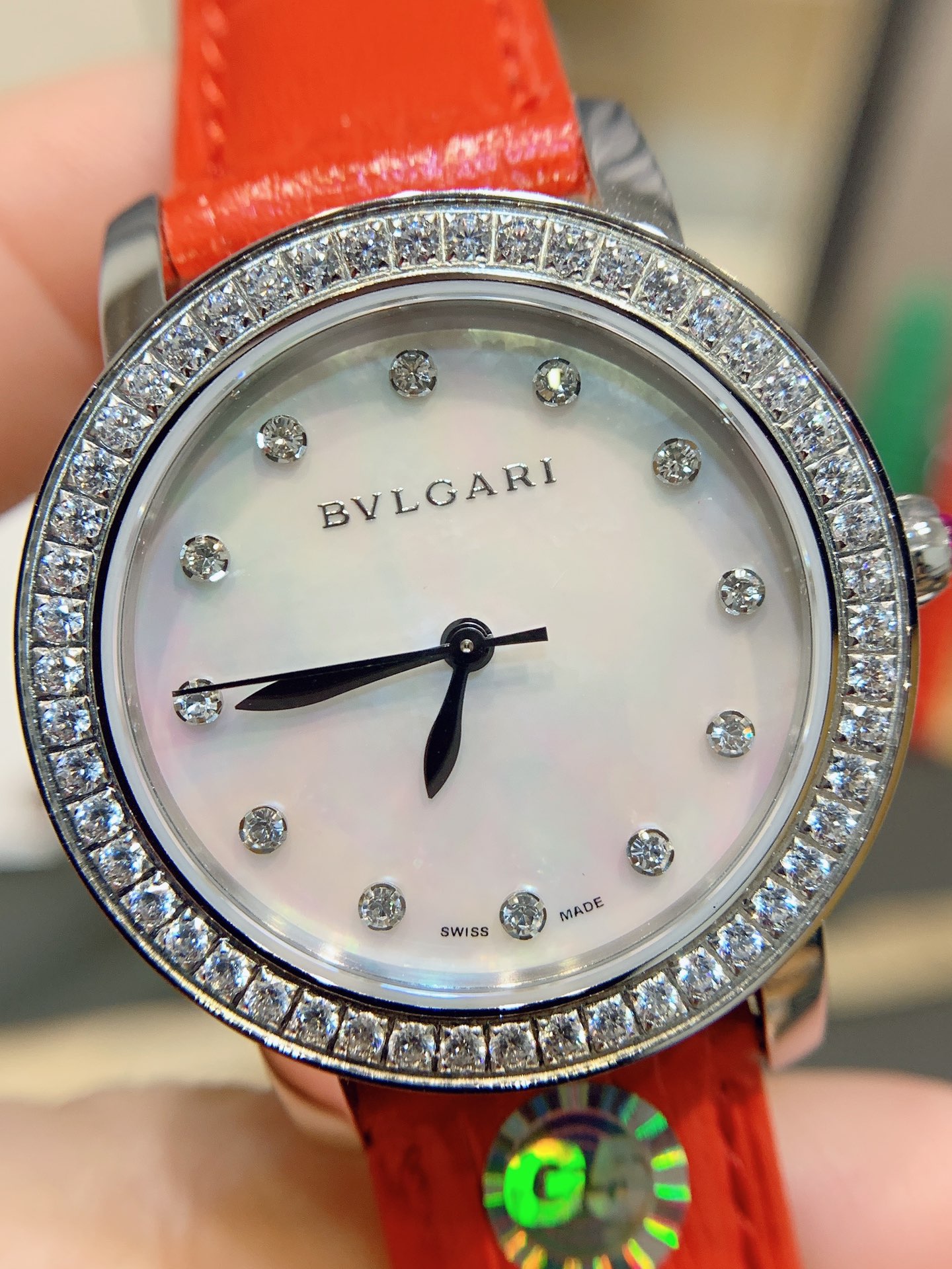 ブルガリ アップルウォッチスーパーコピー 腕時計 ダイヤ飾り BVLGARI TUBOGAS レディース レッド_2