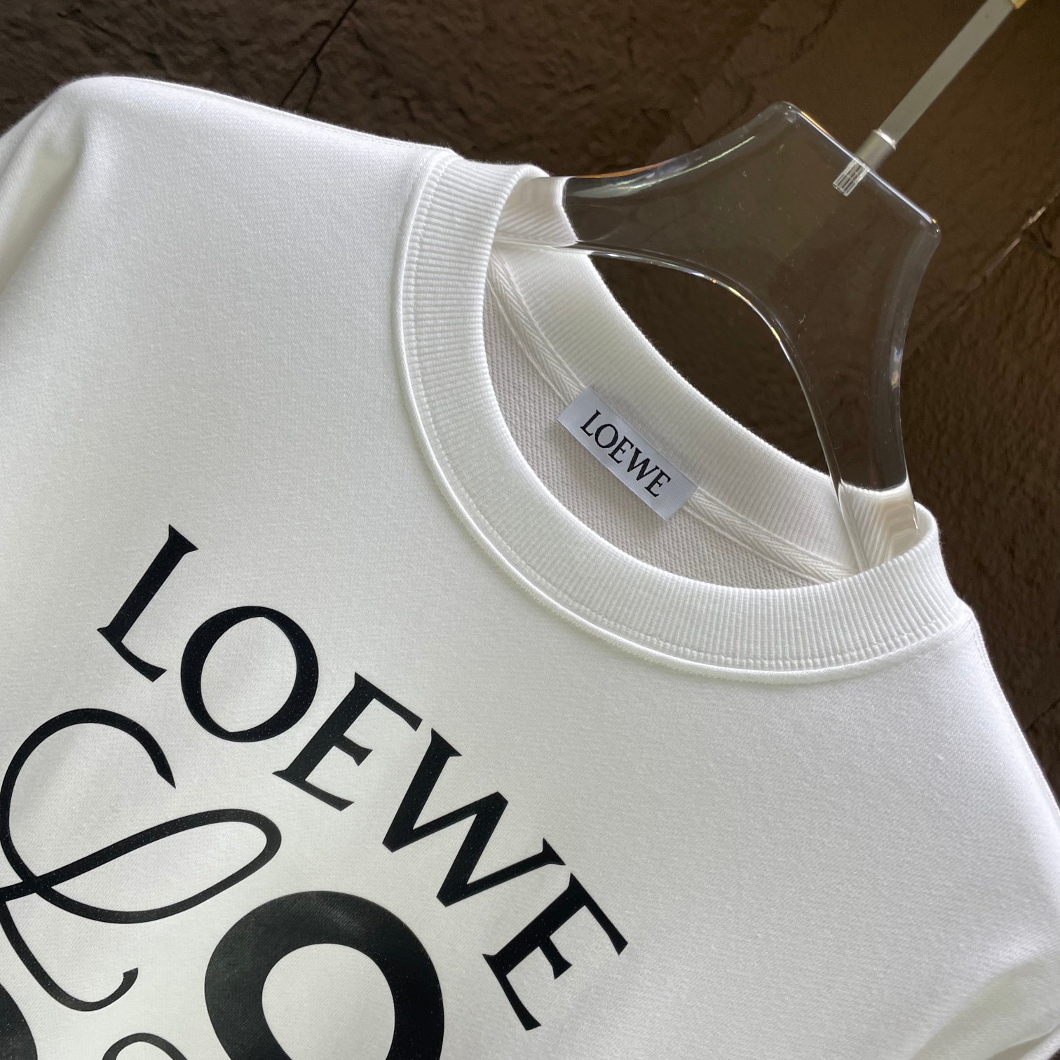 loewe トトロ パーカースーパーコピー 柔らかい トップス  長袖 純綿 ロゴ刺繍 シンプル 秋服 まるくび 吸汗 ホワイト_3