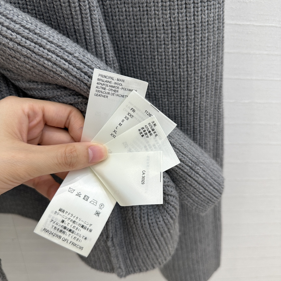 ヴィトン セーター激安通販 純綿 トップス 冬服 アウター 暖かい 厚い ニット素材 グレイ_7