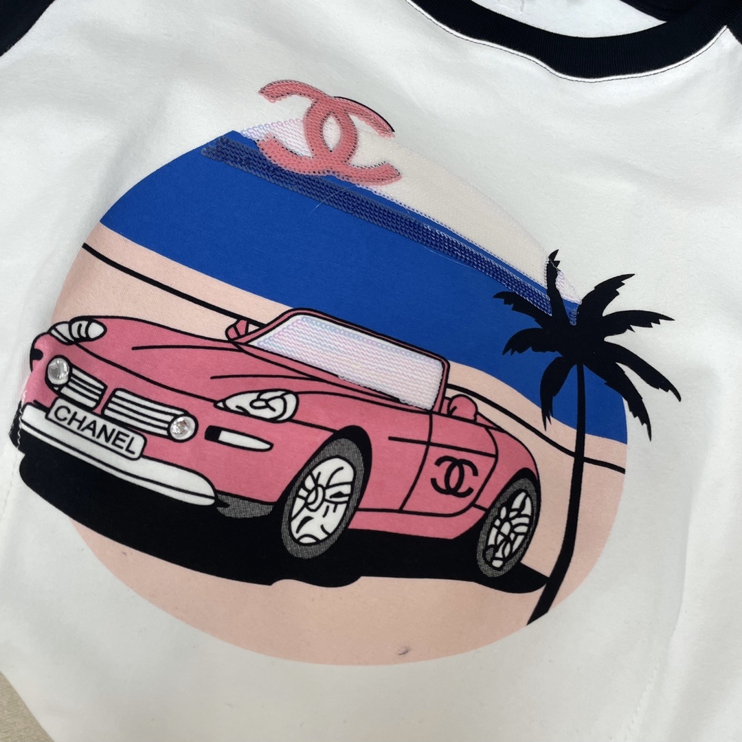 chanel t シャツ メンズスーパーコピー 柔らかい トップス 純綿 長袖 シンプル プリント ホワイト_3