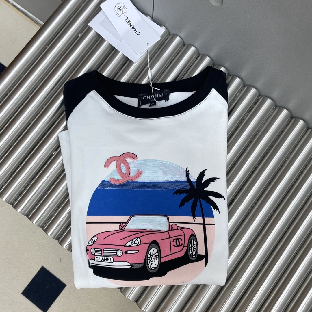 chanel t シャツ メンズスーパーコピー 柔らかい トップス 純綿 長袖 シンプル プリント ホワイト_7