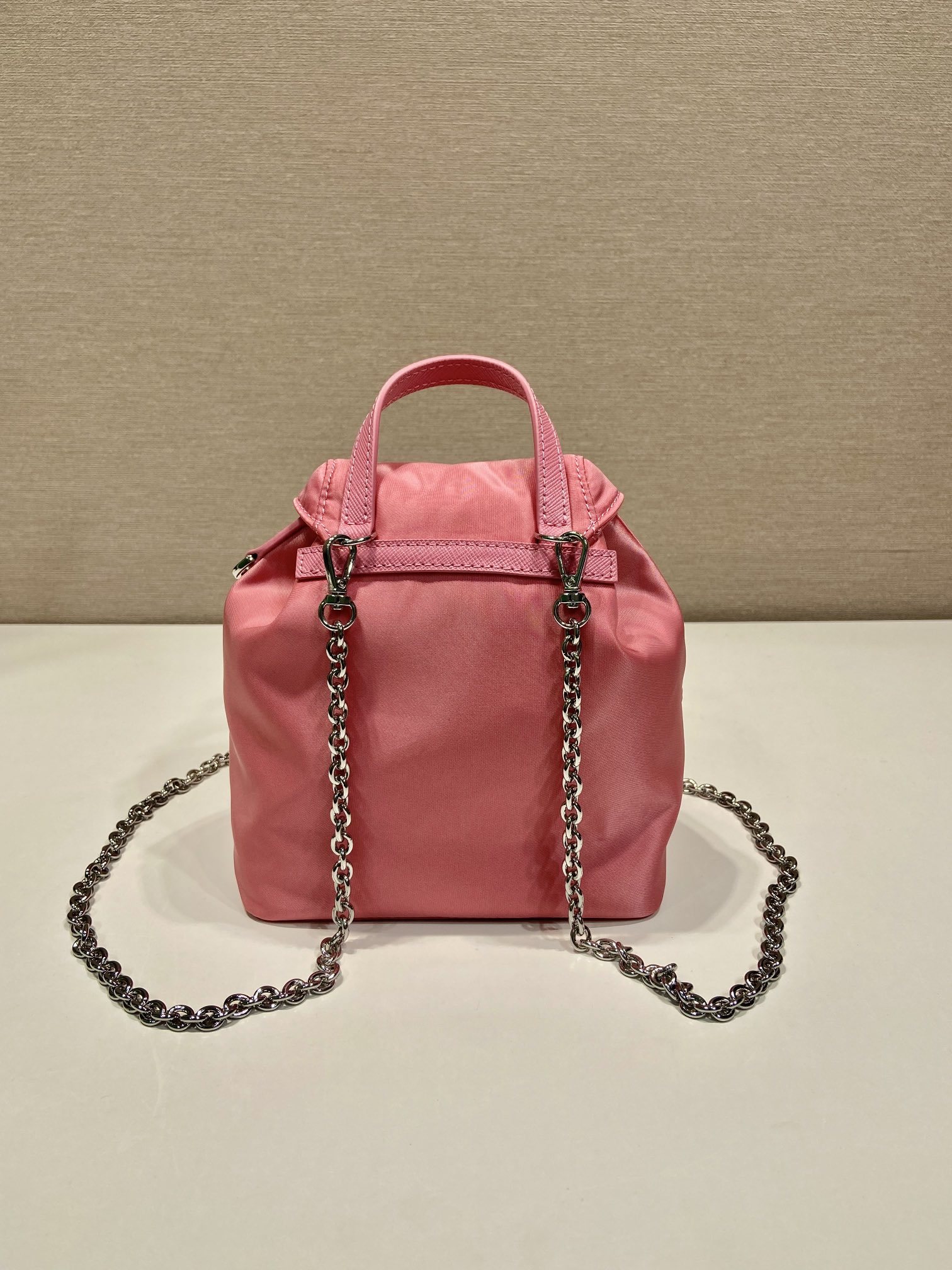 prada 巾着 ノベルティコピー バックバッグ 本革 レザー 1BH029 手持ち 実用 ローズレッド_5