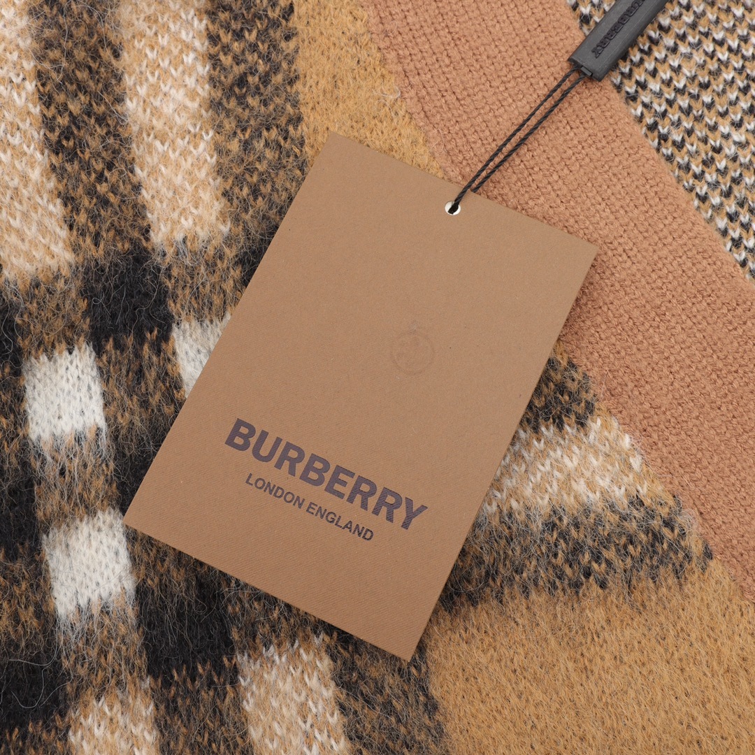 burberry セーター激安通販 冬服 トップス ニット素材 アウター 刺繍 暖かい 格子模様 シンプル ブラウン_4