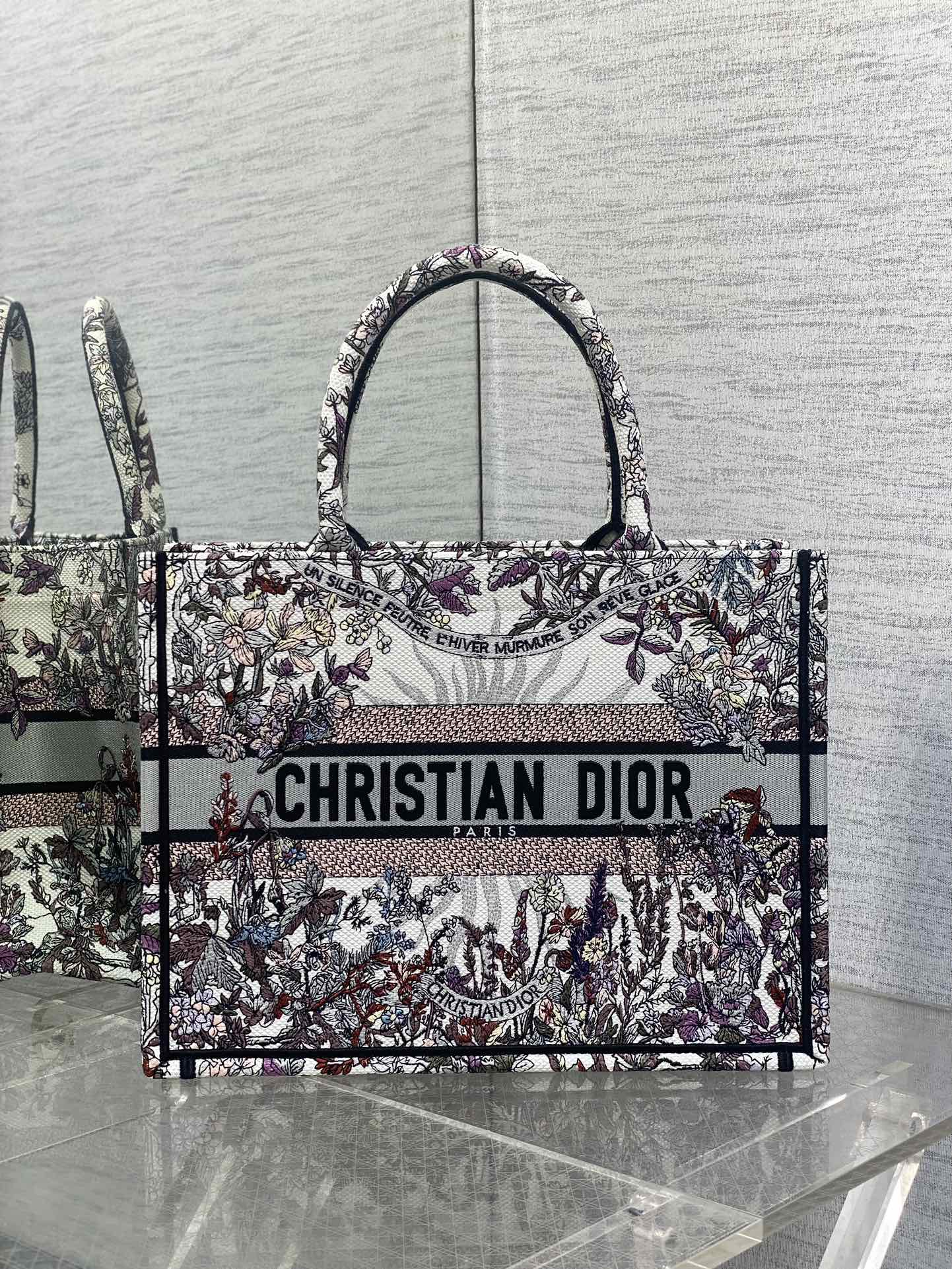 dior リュック レディコピー 優雅 ロゴ刺繍 ハンドバッグ トート 大容量 プリント グレイ_1