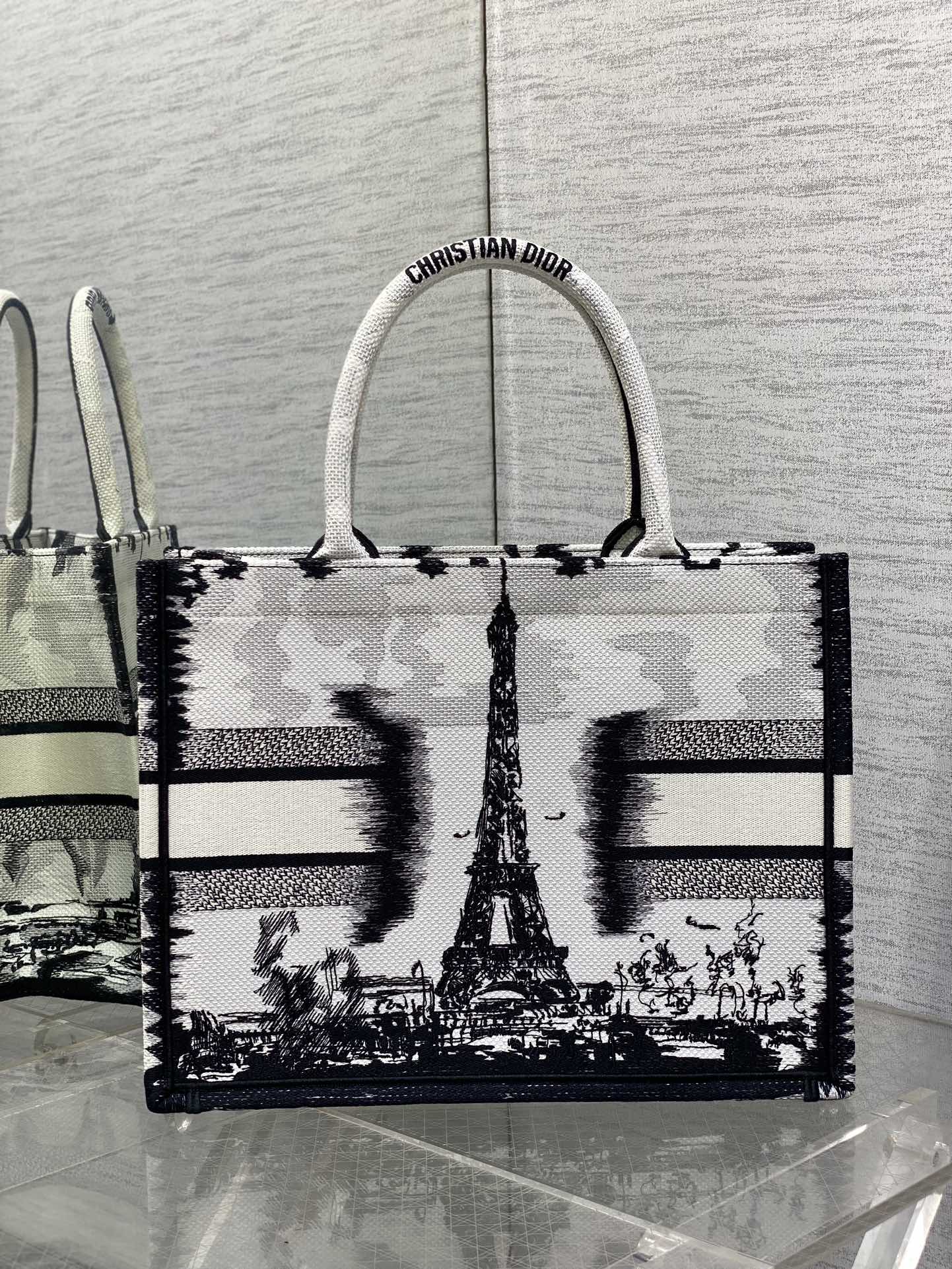 レディース dior バッグスーパーコピー 優雅 ロゴ刺繍 ハンドバッグ トート 大容量 ホワイト_3