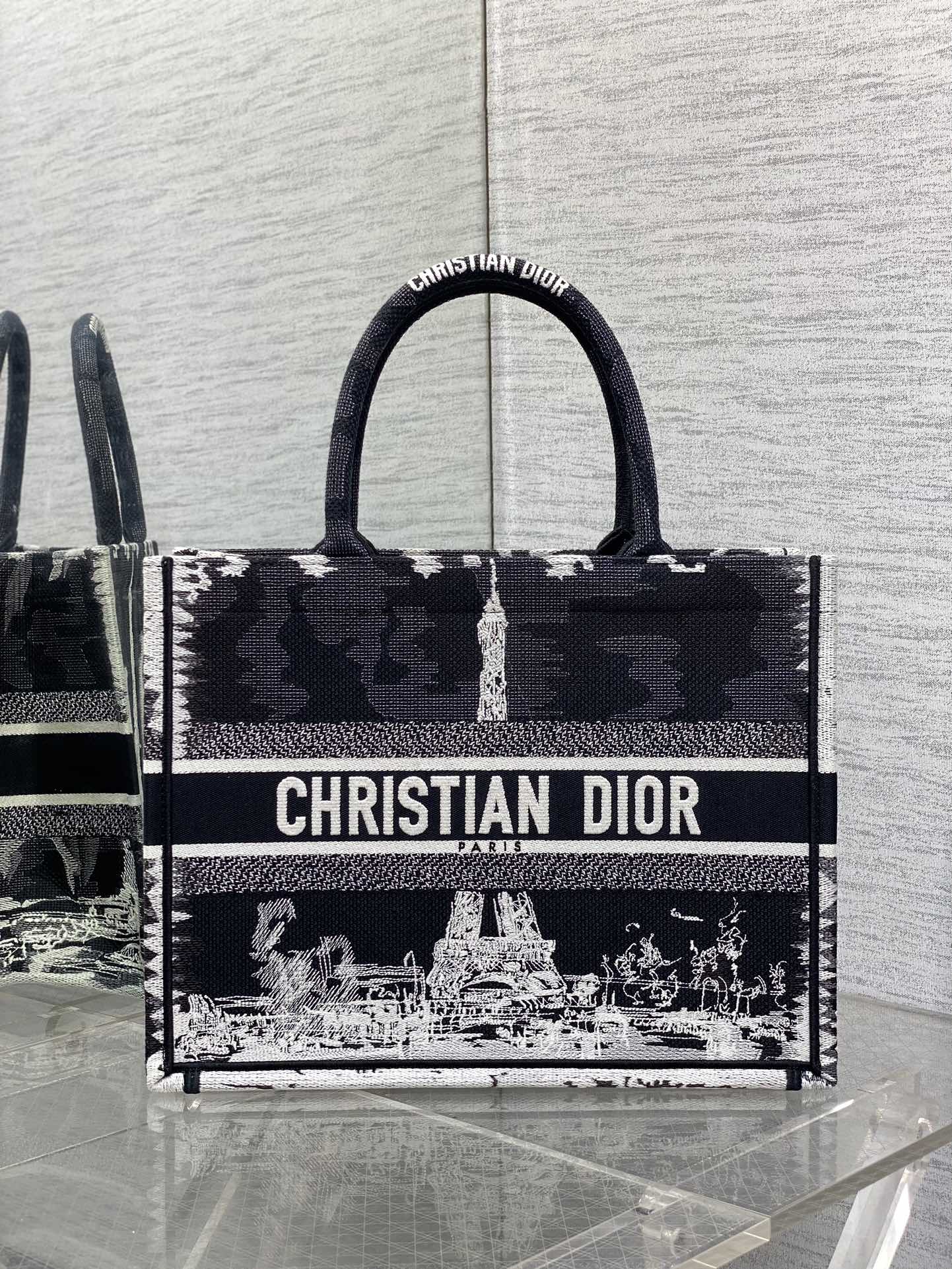 dior マザーズ バッグ激安通販 優雅 ロゴ刺繍 ハンドバッグ トート 大容量 ブラック_1