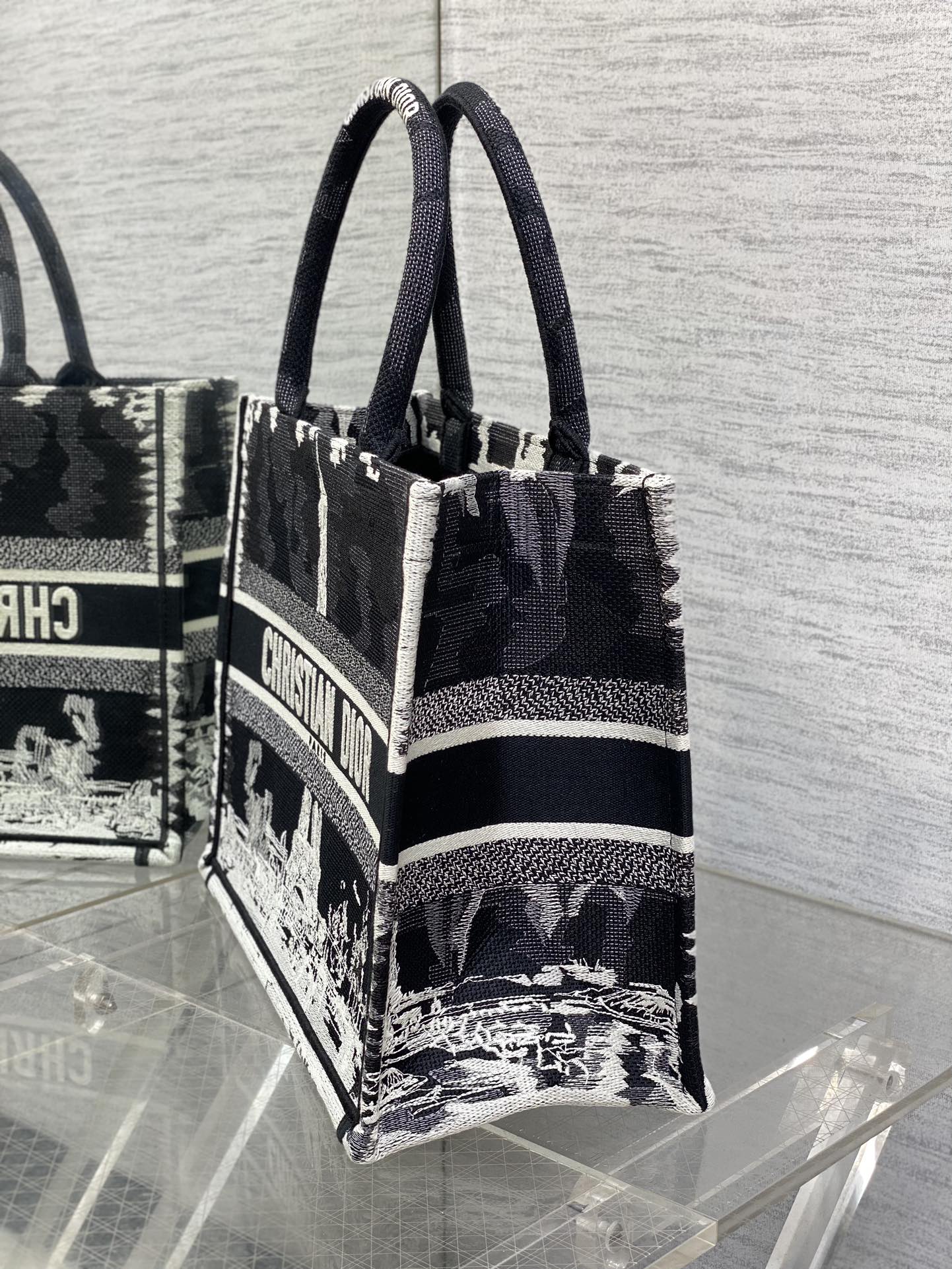 dior マザーズ バッグ激安通販 優雅 ロゴ刺繍 ハンドバッグ トート 大容量 ブラック_5