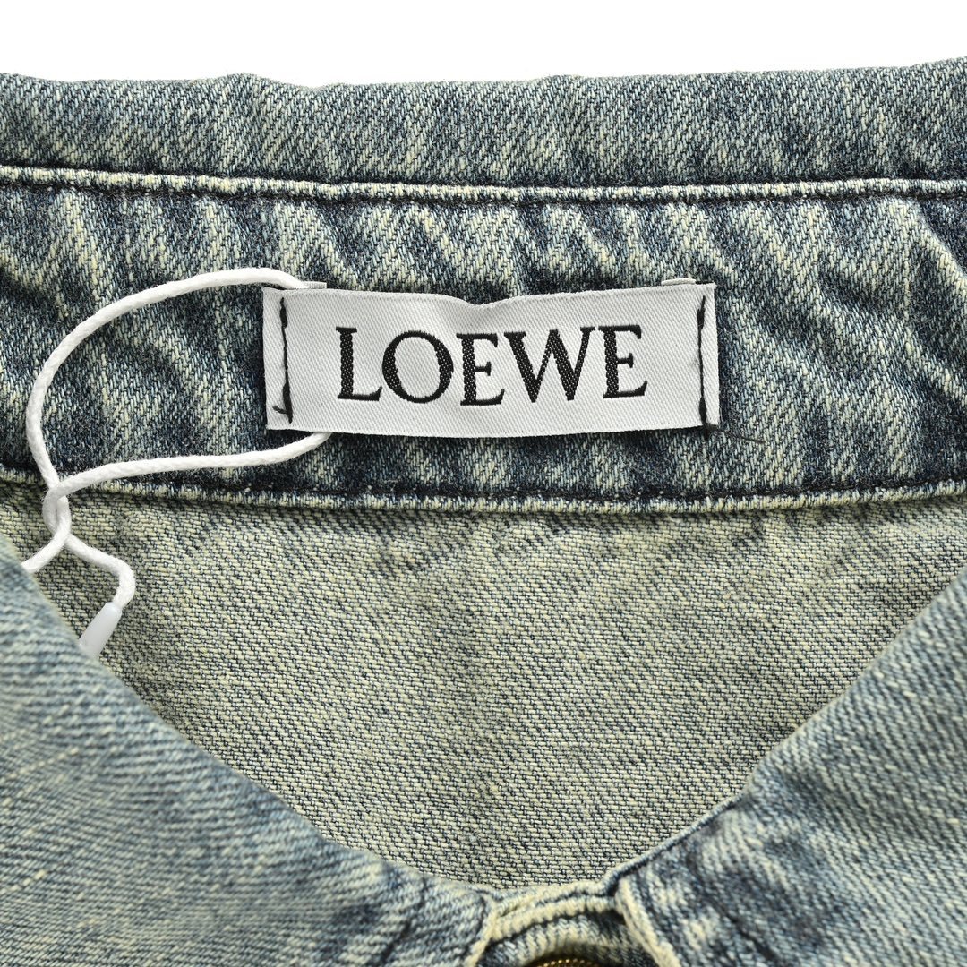 loewe デニム ジャケットスーパーコピー トップス アウターデニム素材 芸術感 グレイ_5