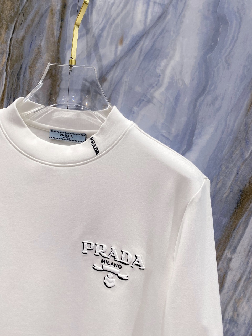 大人気でお買い得な prada t シャツ アウトレット偽物 トップス 長袖 純綿 シンプル メンズ ホワイト_7