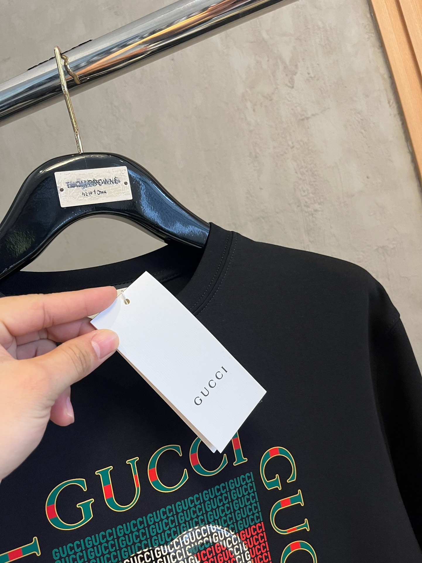 gucci t シャツ メルカリ激安通販 純綿 トップス 長袖 高品質 シンプル ロゴプリント ブラック_4