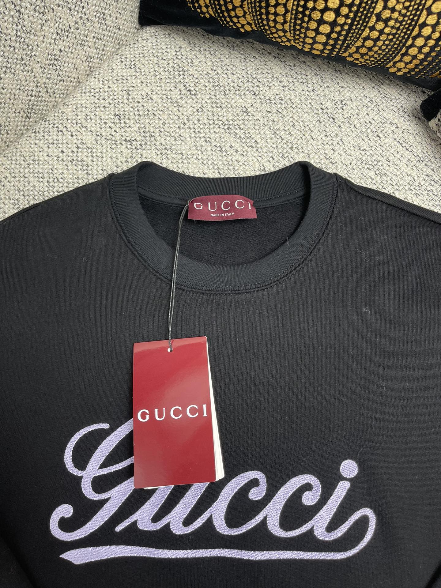 gucci t シャツ アウトレットスーパーコピー 純綿 トップス 長袖 プリント ゆったり ロゴ刺繍 男女兼用 ブラック_4