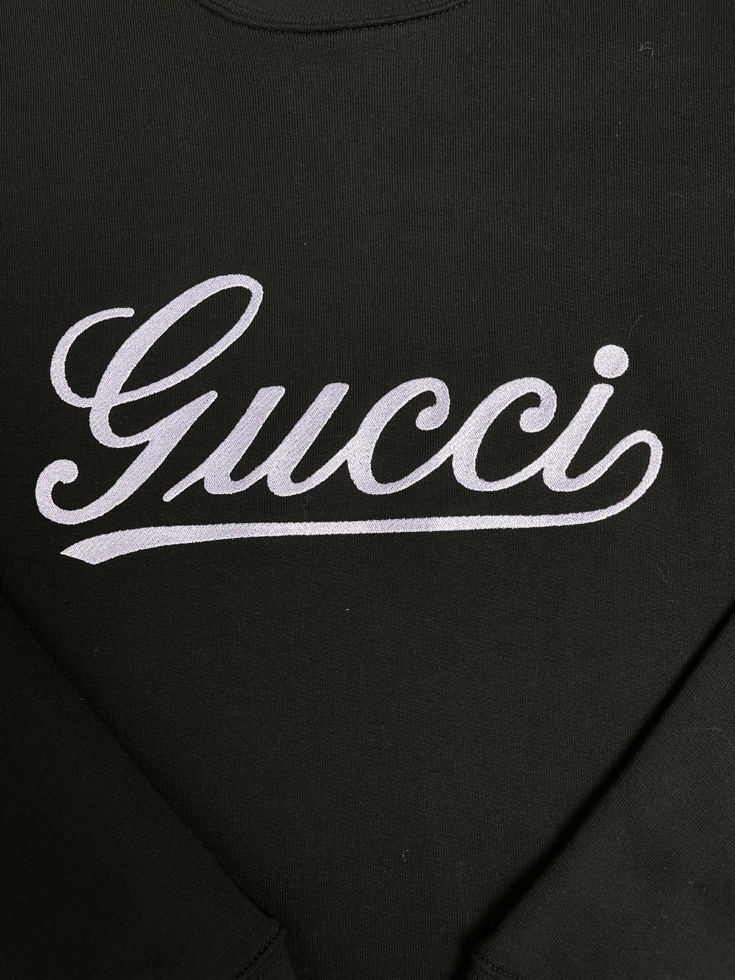 gucci t シャツ アウトレットスーパーコピー 純綿 トップス 長袖 プリント ゆったり ロゴ刺繍 男女兼用 ブラック_5