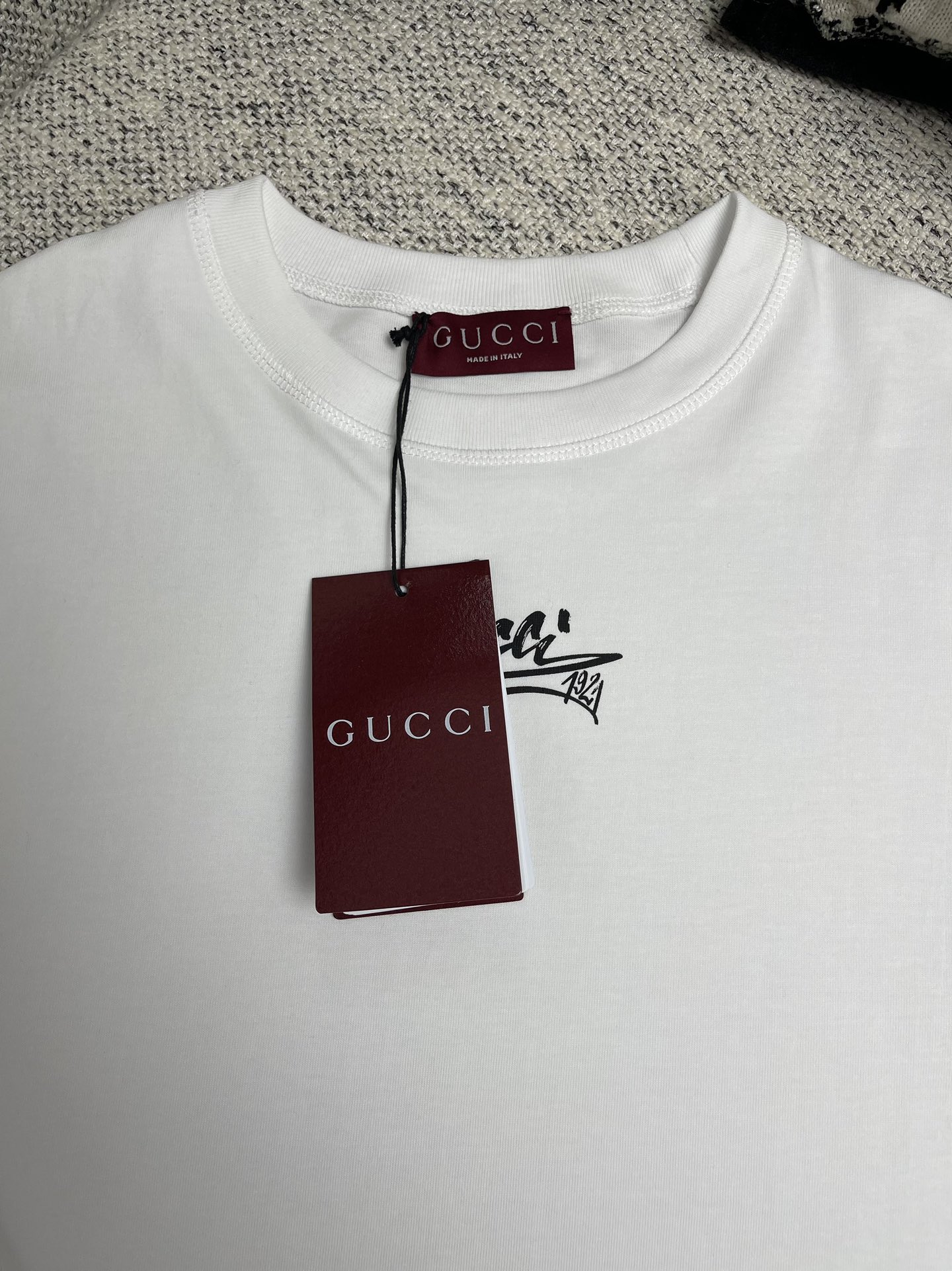 gucci t シャツ オレンジ偽物 純綿 トップス 長袖 プリント ゆったり 男女兼用 シンプル ホワイト_4