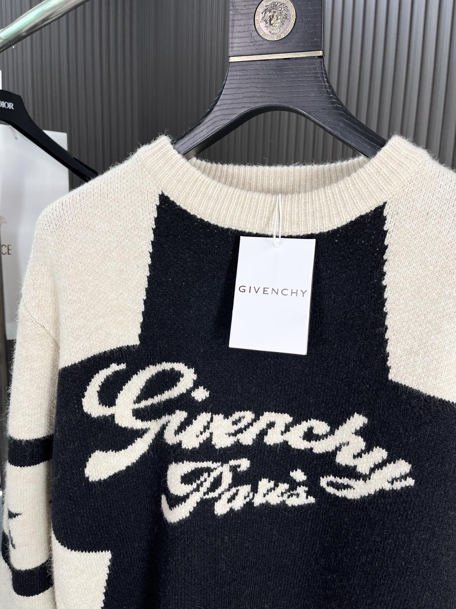 可愛い givenchy セーターコピー トップス ゆったり ニット暖かい 柔軟 プリント 柔らかい ホワイト_2