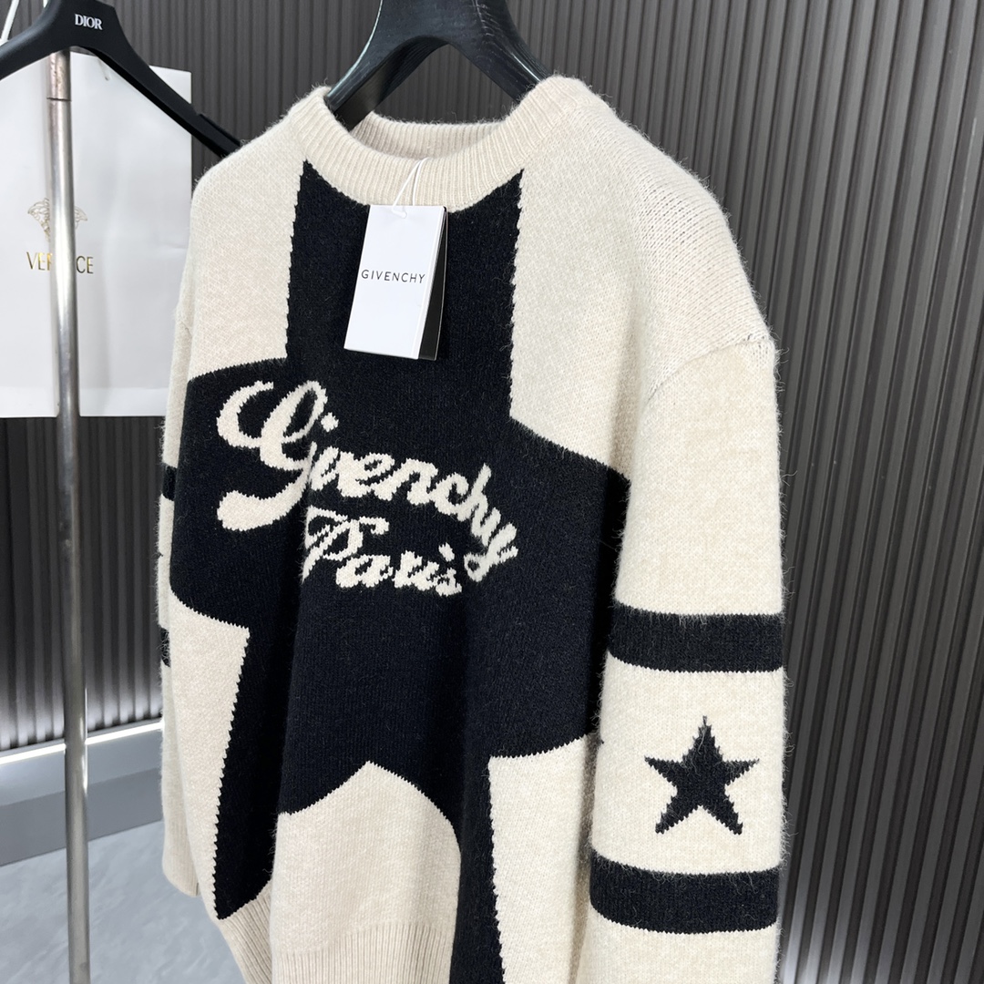 可愛い givenchy セーターコピー トップス ゆったり ニット暖かい 柔軟 プリント 柔らかい ホワイト_5