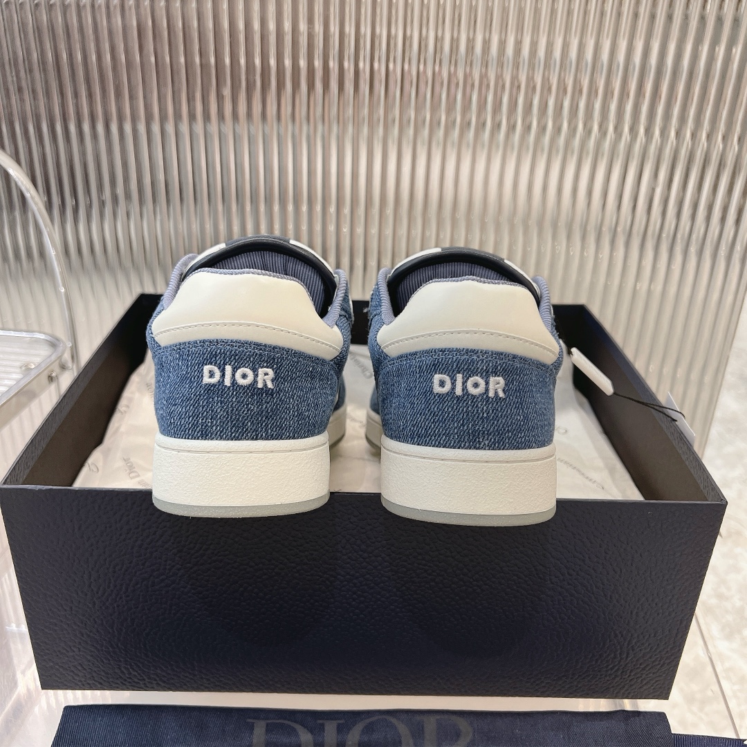 dior スニーカーコピー カジュアルシューズ 運動 ランニング 日常 カップル 男女兼用 レザー ブルー_5