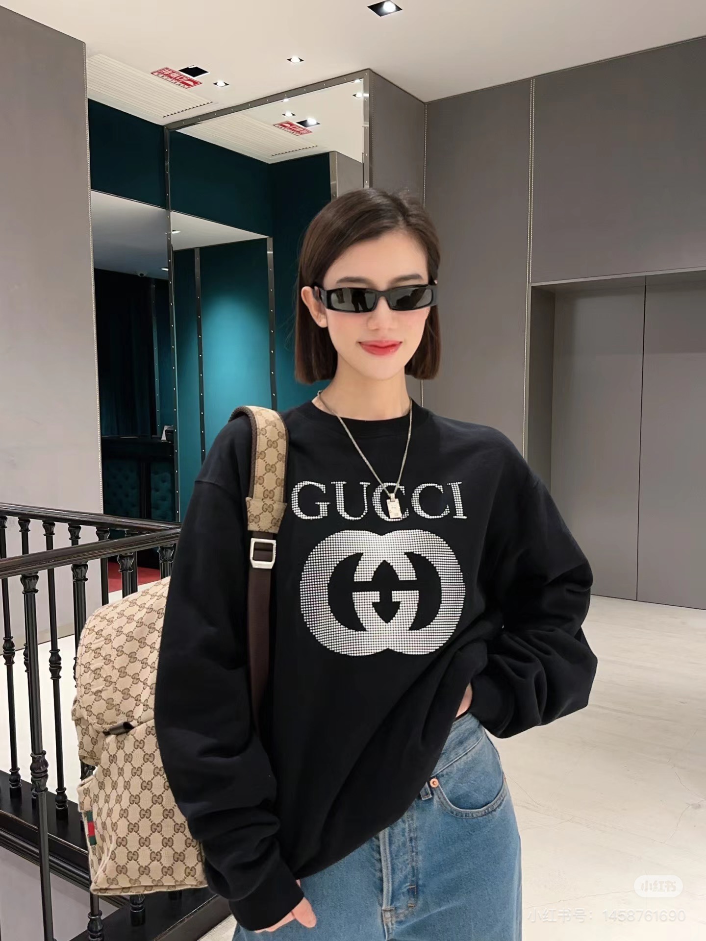 gucci パーカー 公式偽物 可愛い シンプル  純綿 トップス 柔軟 柔らかい プリント ブラック_4