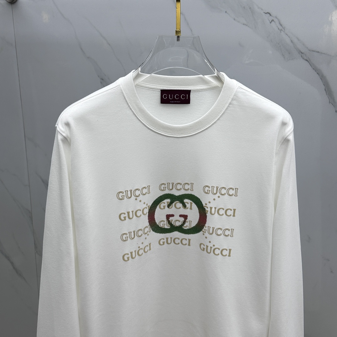 gucci の t シャツコピー 長袖 トップス 純綿 カジュアル 弾性がいい メンズ プリント ホワイト_2