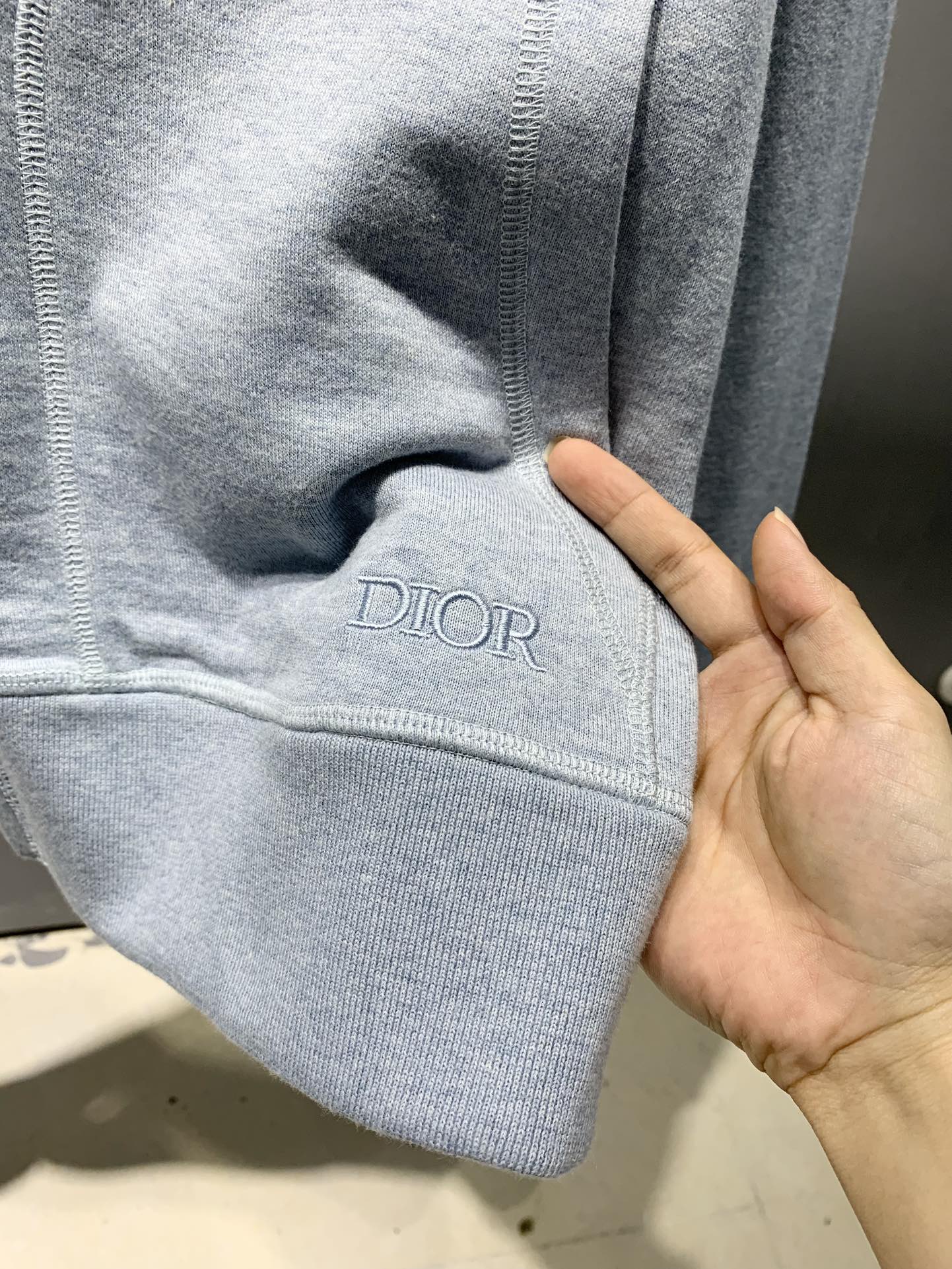 dior ジャケットスーパーコピー ゆったり トップス 柔軟 アウター 純綿 刺繍 フード付き グレイ_4