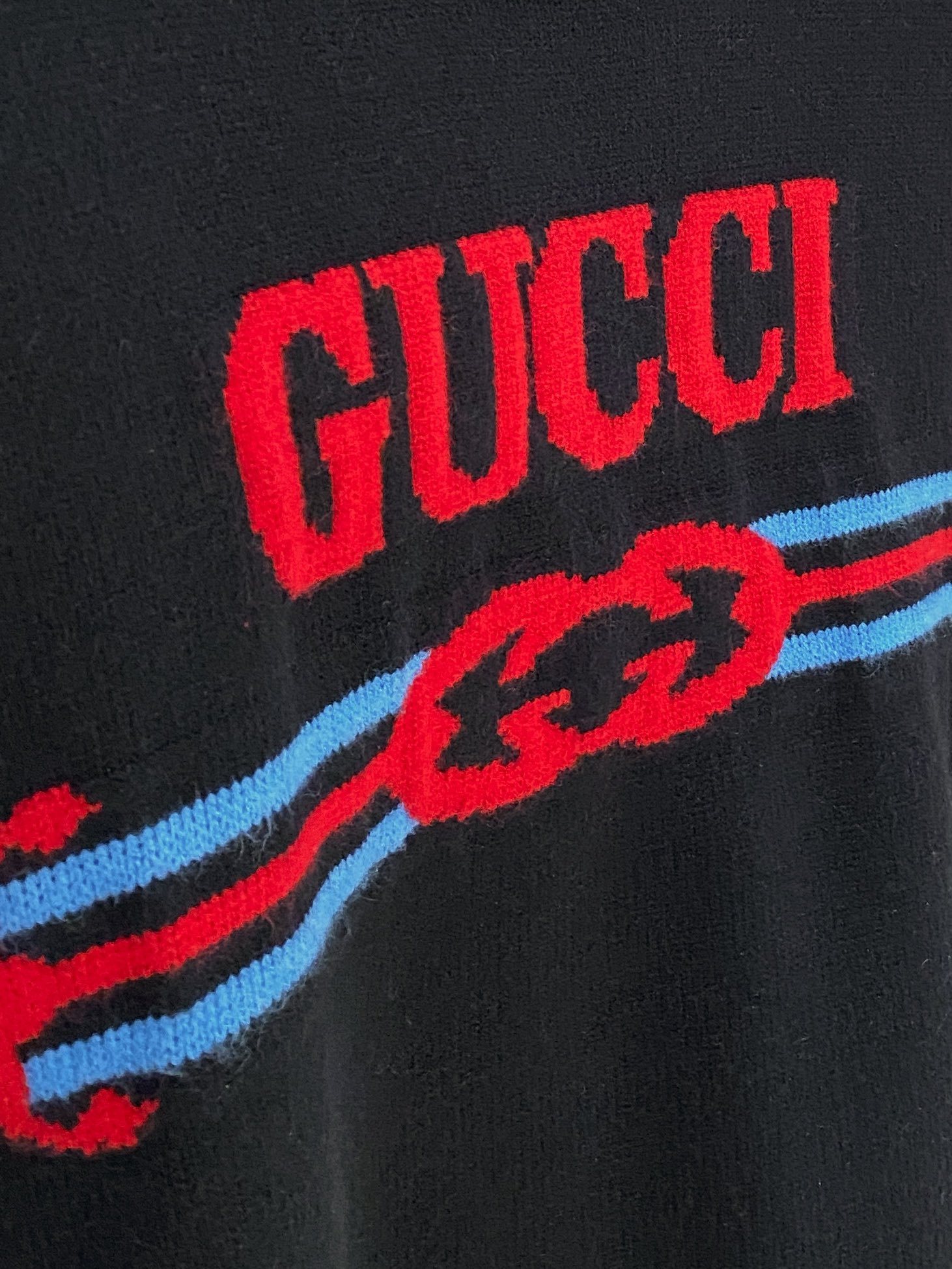 最新gucci ミッキー セータースーパーコピー ニット 柔らかい トップス 花柄 シンプル ロゴ編み ブラック_5