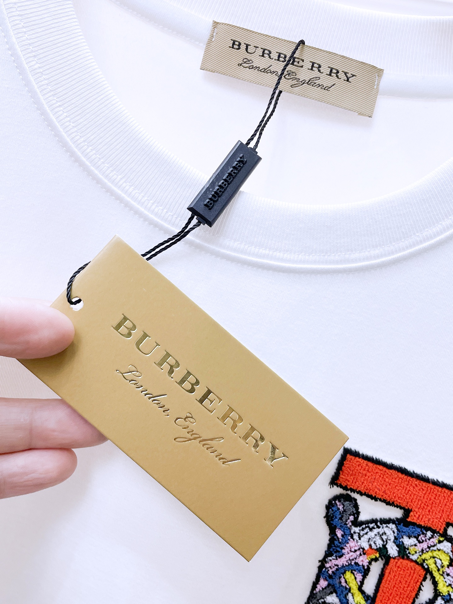 burberry 白 t シャツＮ級品 トップス 長袖 プリント 純綿 通気性いい メンズ ゆったり ホワイト_4