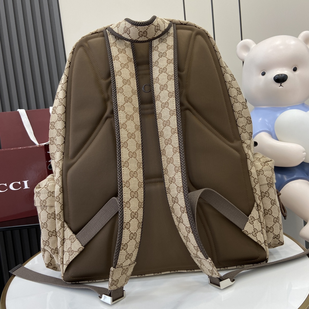 gucci バッグコピー バックバッグ レザー 牛革  シンプル 花柄 大容量 通学 800182 ブラウン_3