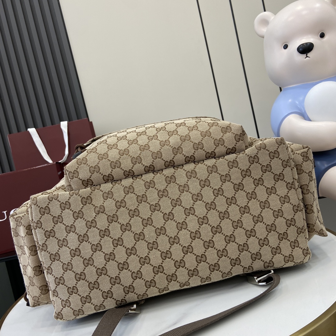 gucci バッグコピー バックバッグ レザー 牛革  シンプル 花柄 大容量 通学 800182 ブラウン_4