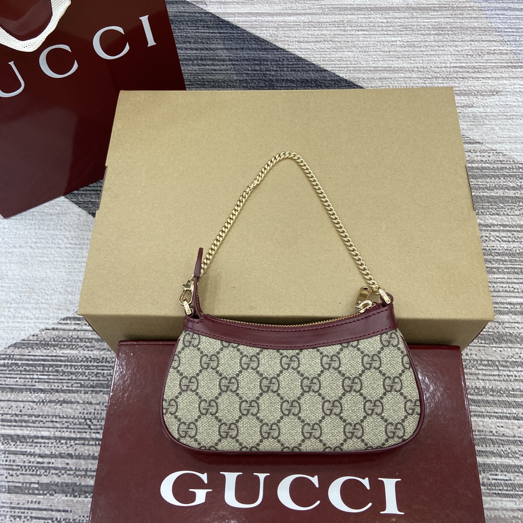 gucci バックコピー チェーンバッグ ハイドバッグ レザー 牛革 シンプル 花柄 818763 レッド_2