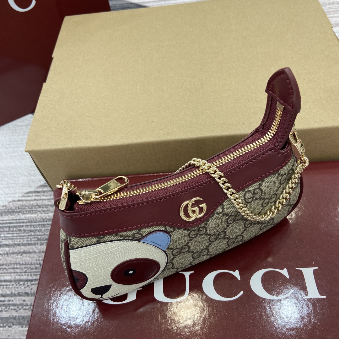 gucci バックコピー チェーンバッグ ハイドバッグ レザー 牛革 シンプル 花柄 818763 レッド_4