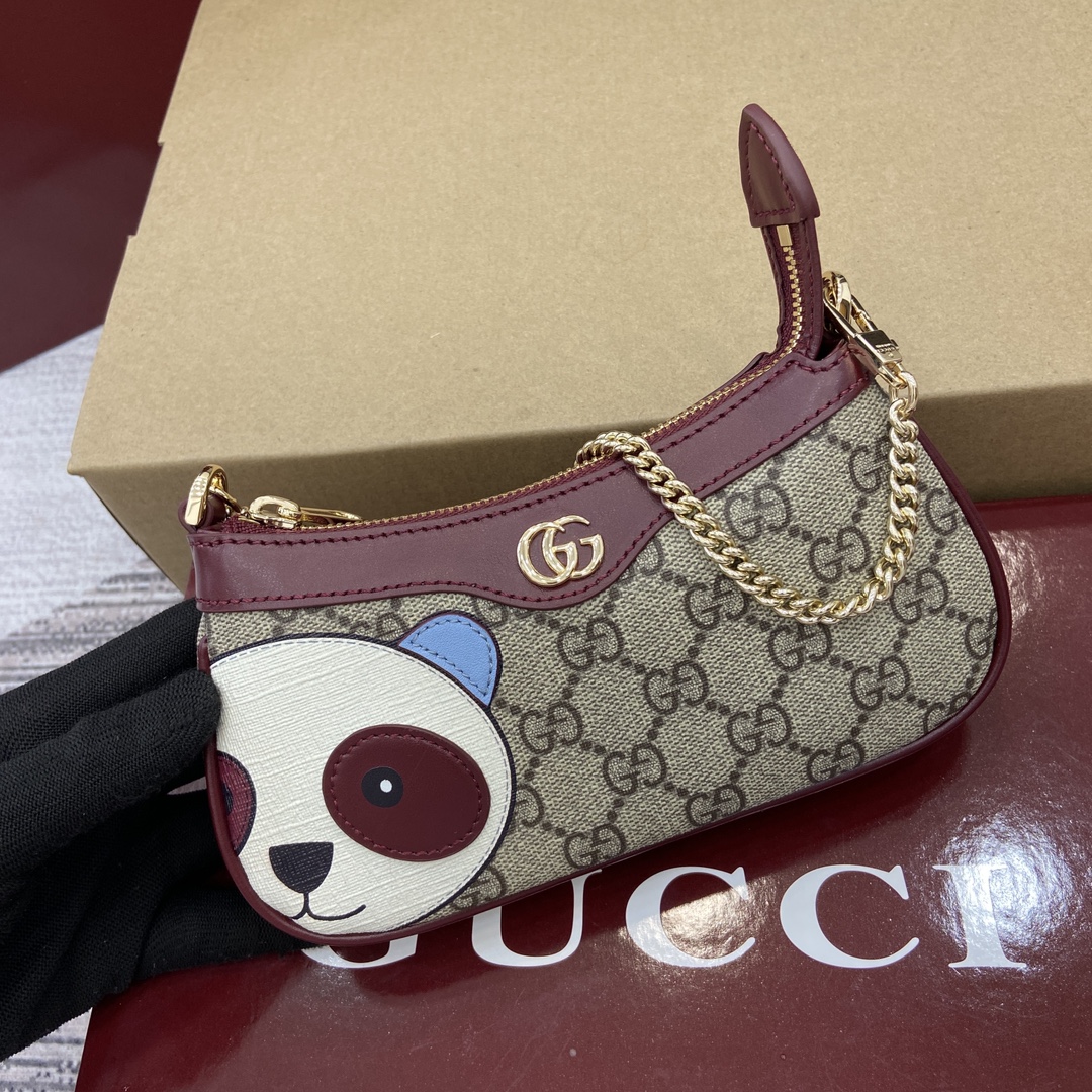 gucci バックコピー チェーンバッグ ハイドバッグ レザー 牛革 シンプル 花柄 818763 レッド_5