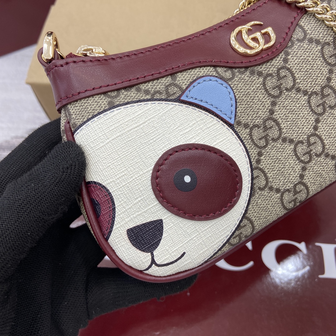 gucci バックコピー チェーンバッグ ハイドバッグ レザー 牛革 シンプル 花柄 818763 レッド_6