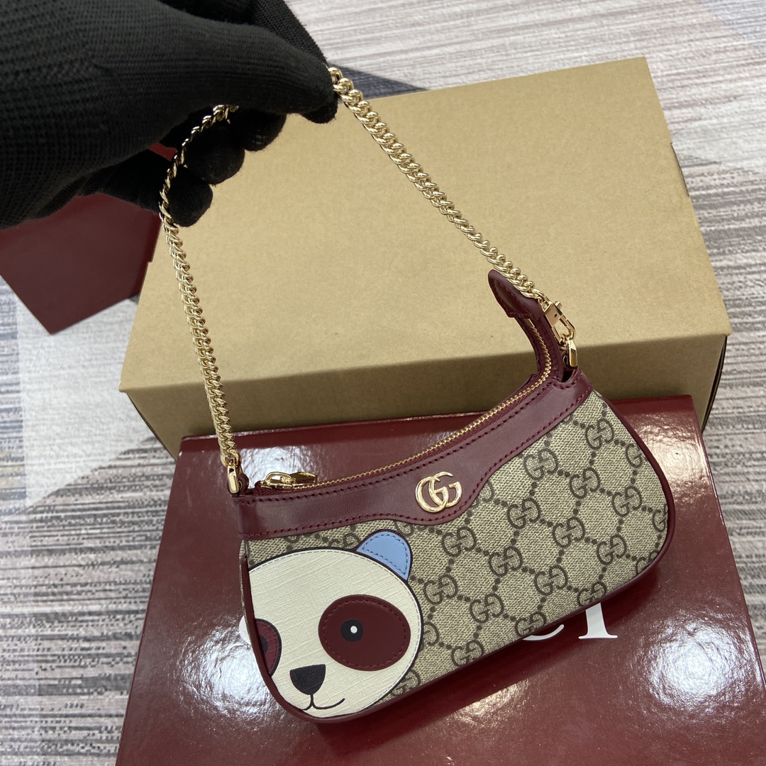 gucci バックコピー チェーンバッグ ハイドバッグ レザー 牛革 シンプル 花柄 818763 レッド_9