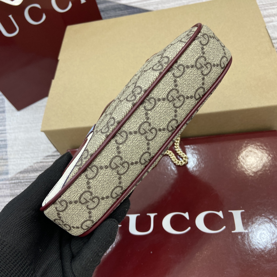 gucci バックコピー チェーンバッグ ハイドバッグ レザー 牛革 シンプル 花柄 818763 レッド_10