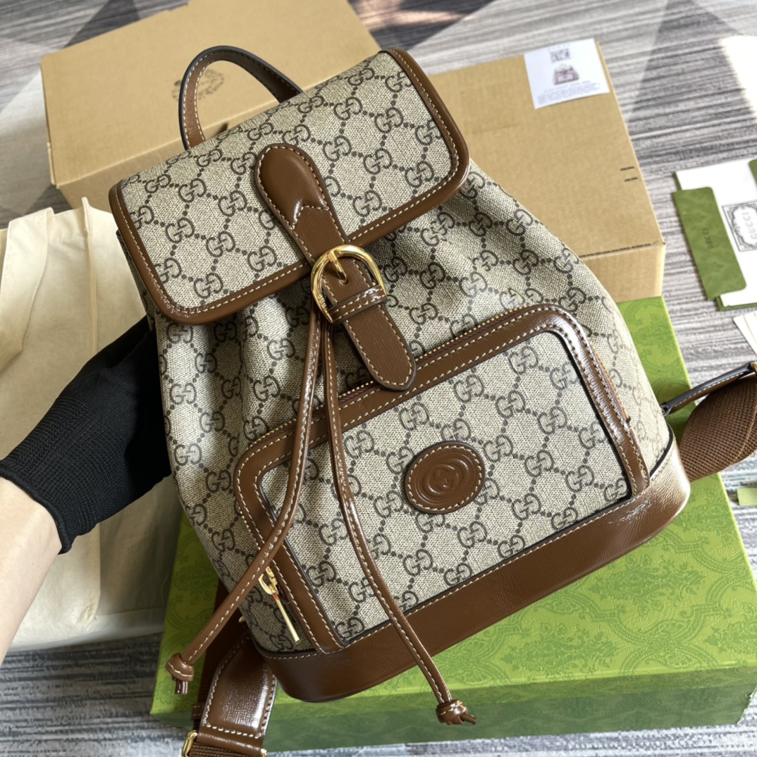 高級感溢れる gucci リュック偽物 レザー 牛革 バックバッグ 花柄 大容量 674147 ブラウン_4