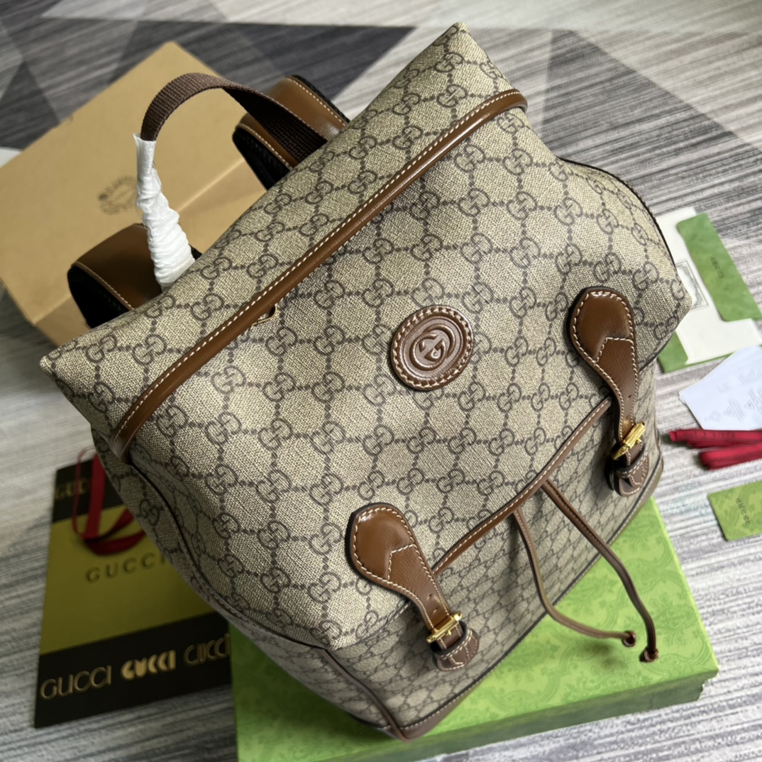 gucci バッグ レディコピー レザー 牛革 バックバッグ 花柄 大容量 696013 ブラウン_4