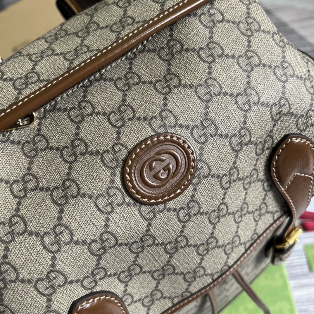 gucci バッグ レディコピー レザー 牛革 バックバッグ 花柄 大容量 696013 ブラウン_5