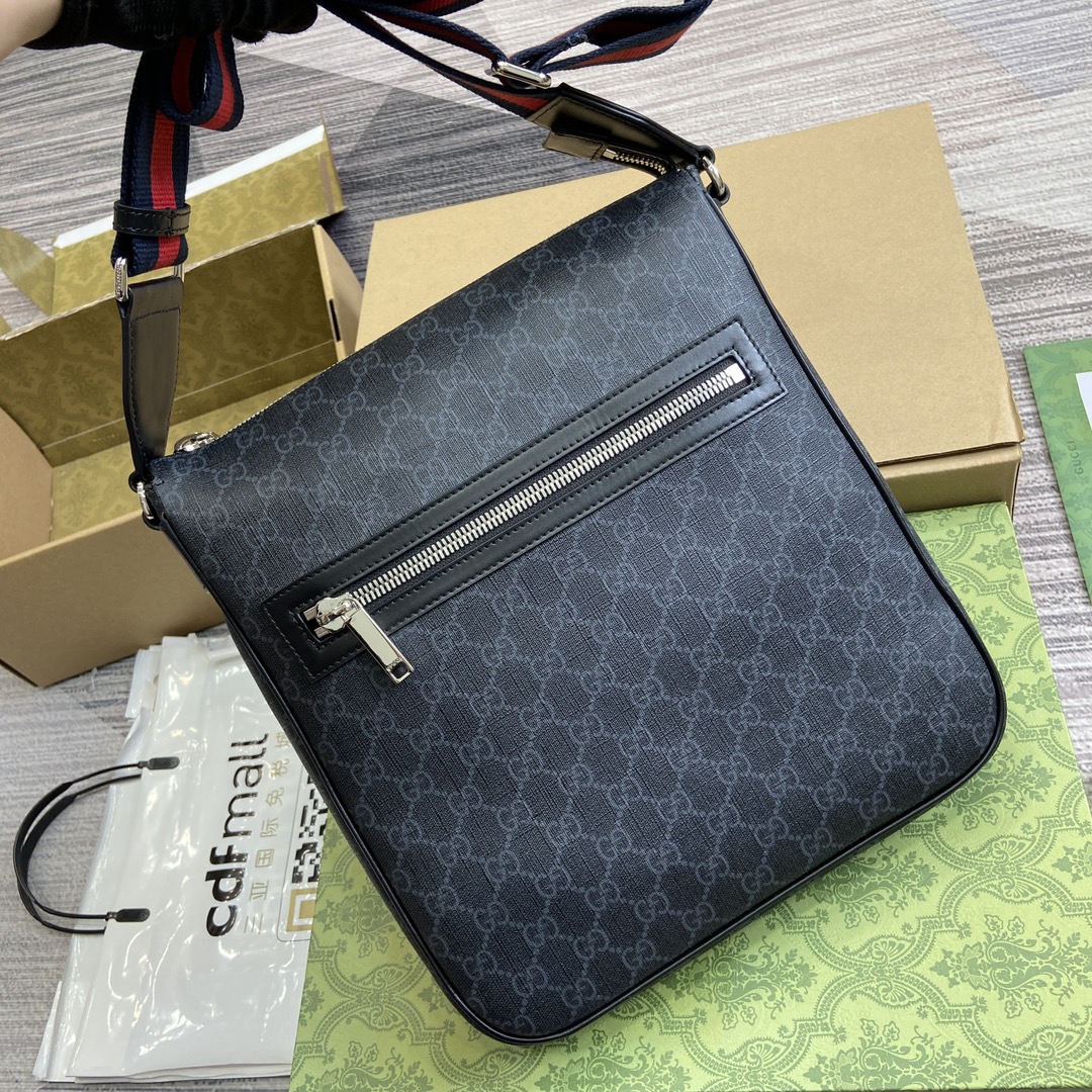 新品販売 gucci マーモント激安通販 プリント 斜め掛けバッグ 通勤 レザー 牛革 ブラック_4