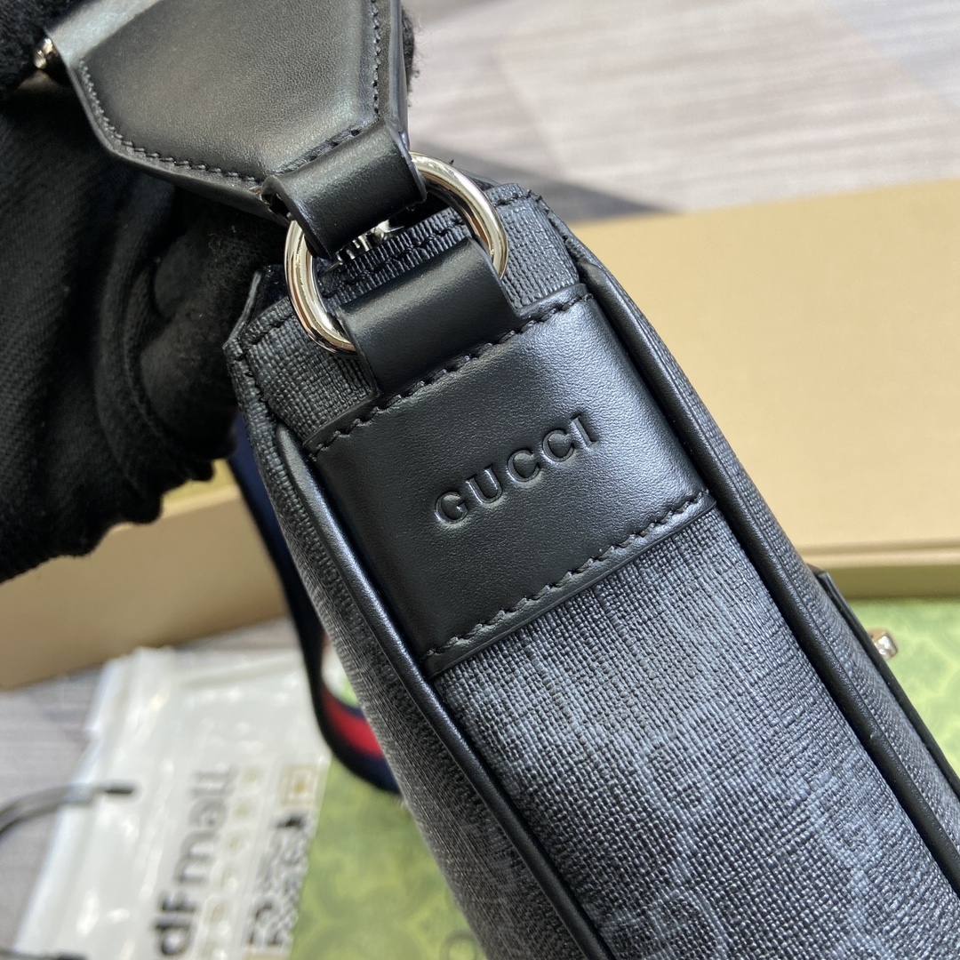 新品販売 gucci マーモント激安通販 プリント 斜め掛けバッグ 通勤 レザー 牛革 ブラック_7