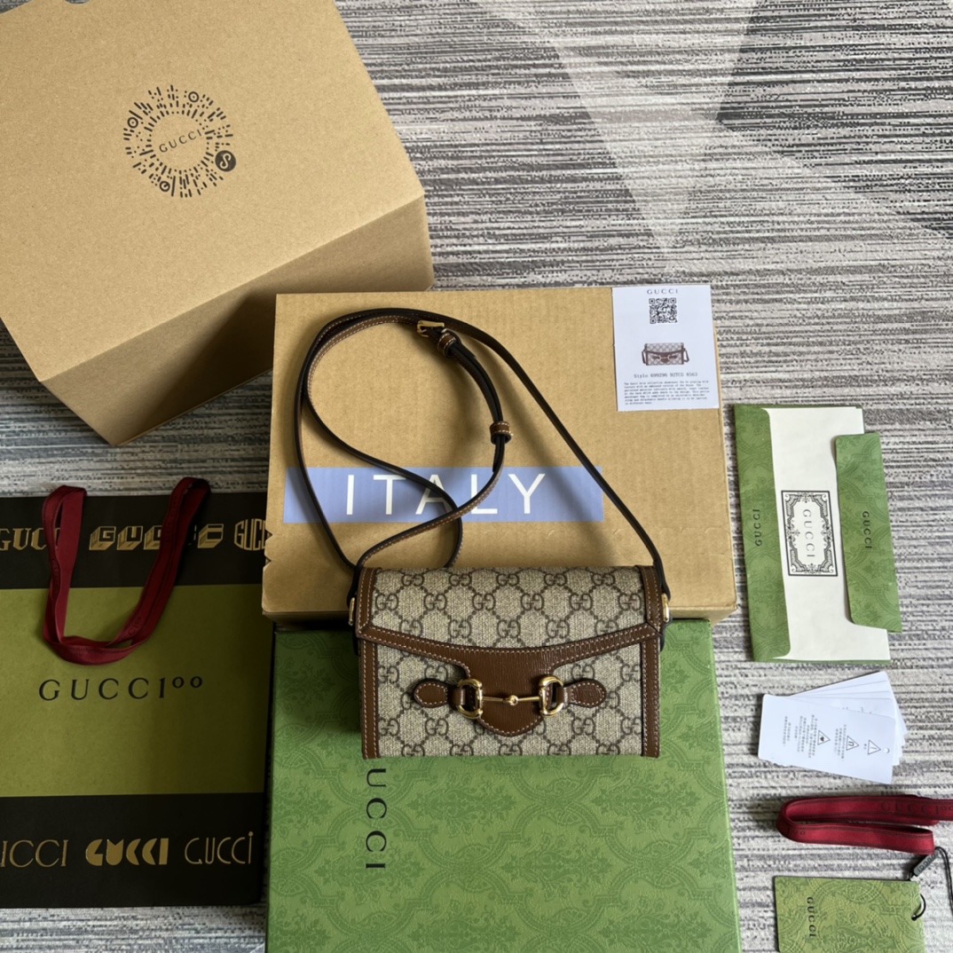 gucci ショルダー バッグ 人気偽物 ミニサイズ 花柄 斜め掛けバッグ 通勤 レザー 牛革 699296 ブラウン_1