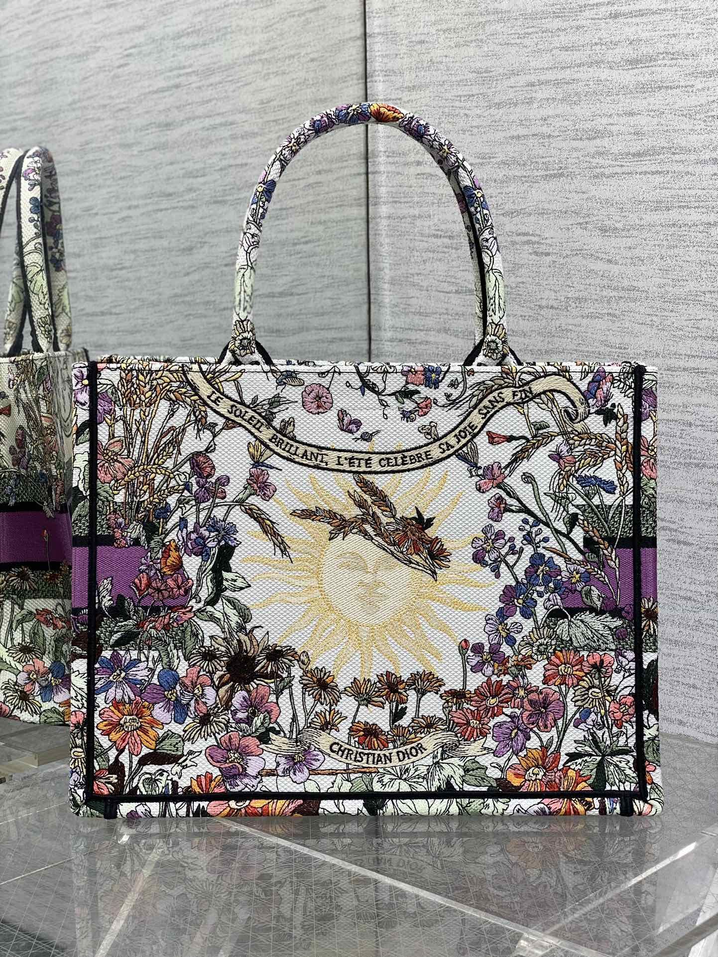 Mサイズ dior ボストン バッグ偽物 ハンドバッグ 斜め掛けバッグ 大容量 優雅 プリント 刺繍 カラフル_4