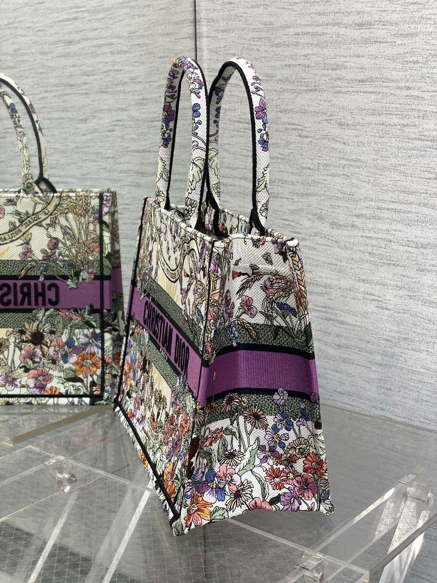 Mサイズ dior ボストン バッグ偽物 ハンドバッグ 斜め掛けバッグ 大容量 優雅 プリント 刺繍 カラフル_6