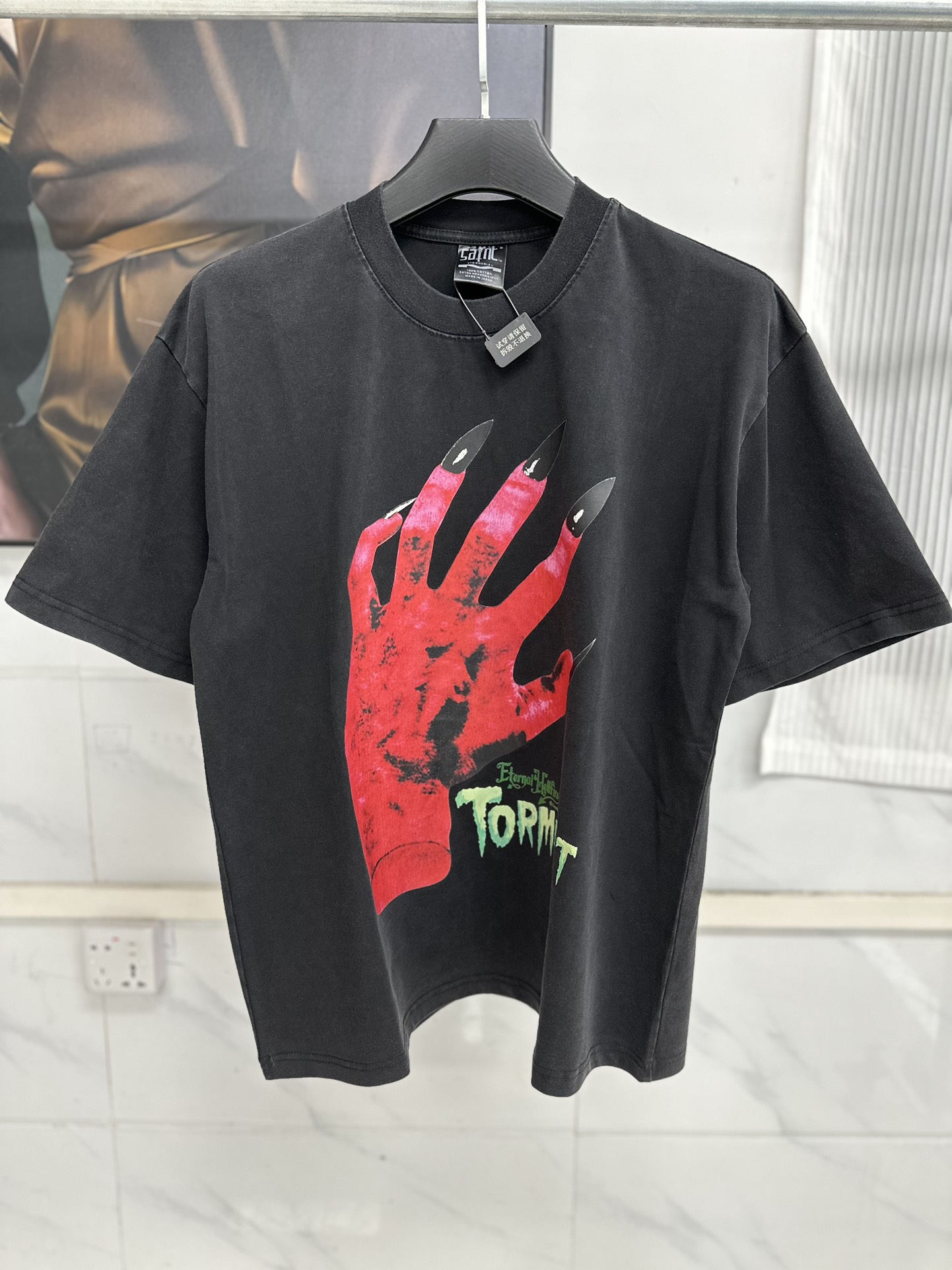 爆買いできる品質保証 セントマイケル tシャツ偽物 トップス プリント 半袖 純綿 ブラック_14