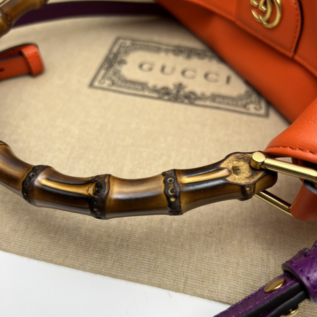 期間限定品 gucci ボディ バッグスーパーコピー チェーンバッグ ハンドバッグ 本革 レザー 優雅レディ オレンジ_8